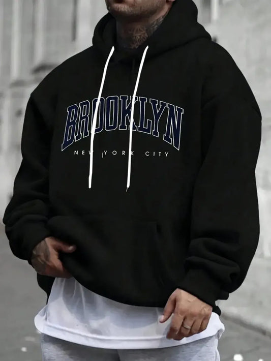 sudadera nueva moda de otoño para hombres con estampado de letras cómoda y suave Sudadera con capucha deportes urbanos al aire libre ropa casual