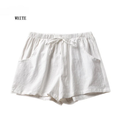 Pantalones cortos casuales de lino para mujer, pantalones cortos de entrenamiento para gimnasio, pantalones cortos de algodón, pantalones cortos negros de cintura alta para mujer, pantalones cortos deportivos para mujer