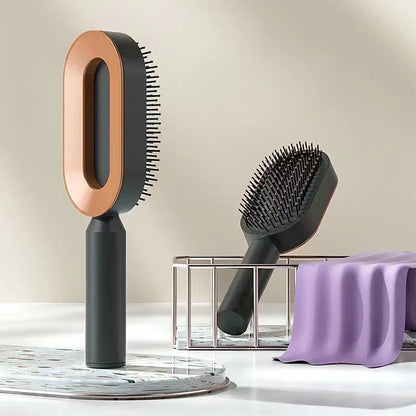 Peine de masaje, cepillo de pelo autolimpiante para mujer, peine de pelo rápido de una tecla, cojín de aire 3D, herramientas de estilismo para el cabello, peine con bolsa de aire