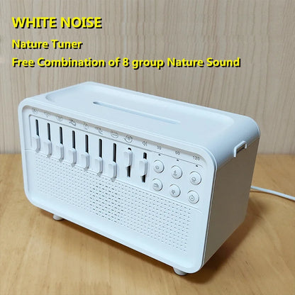 Altavoz 3 en 1 compatible con Bluetooth, ruido blanco, ayuda para dormir, humidificador de luz nocturna, máquina todo en uno, sonido natural gratuito de 8 Goup
