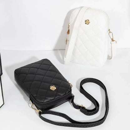 Bolso de hombro con bordado  para mujer, sencillo y portátil, para teléfono, monedero de moda para niñas, bolso de mensajero de color liso de diseñador para mujer