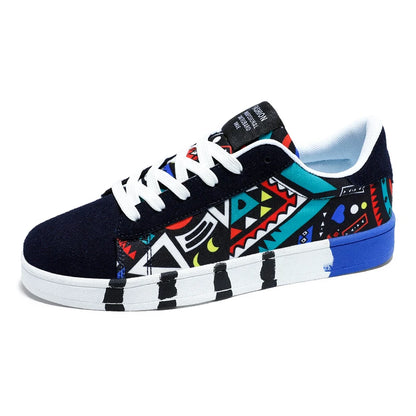 Zapatos vulcanizados rojos de alta calidad para hombre, zapatillas informales Unisex, zapatillas planas con grafiti a la moda de 46 tamaños, zapatos de Skateboard para hombre