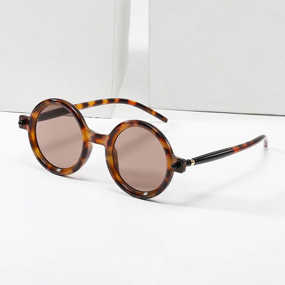 Popular Fashion Round Sunglasses Women Retro Double Color Clear Lens Glasses 