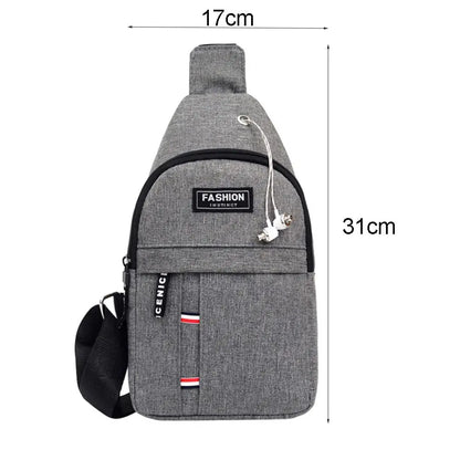 Korean style men's chest bag, waterproof shoulder bag, casual sports bag