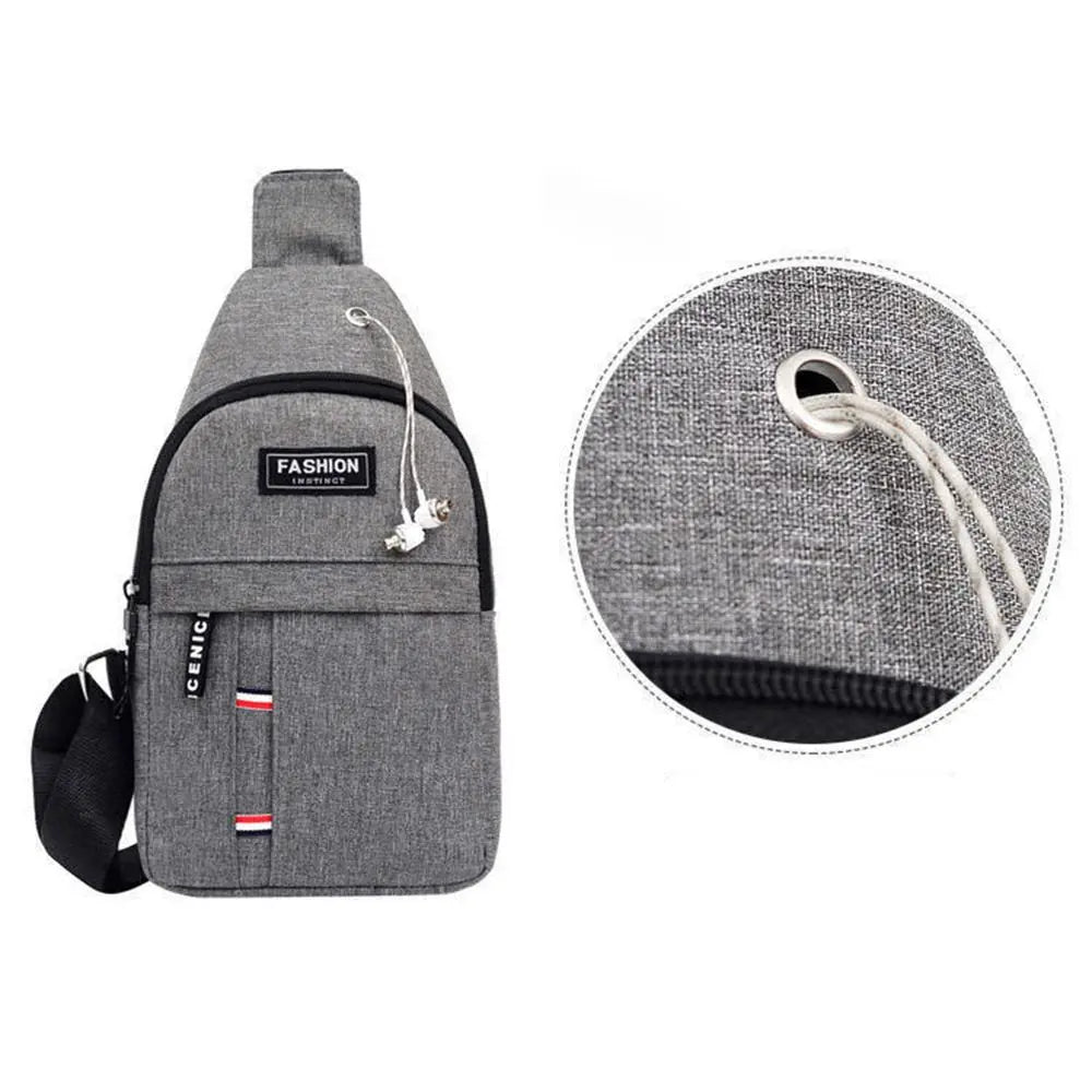 Korean style men's chest bag, waterproof shoulder bag, casual sports bag