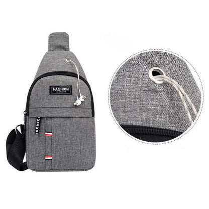 Korean style men's chest bag, waterproof shoulder bag, casual sports bag