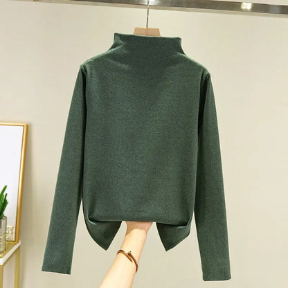 Camisa gruesa de manga larga con Base de forro polar de doble cara para mujer