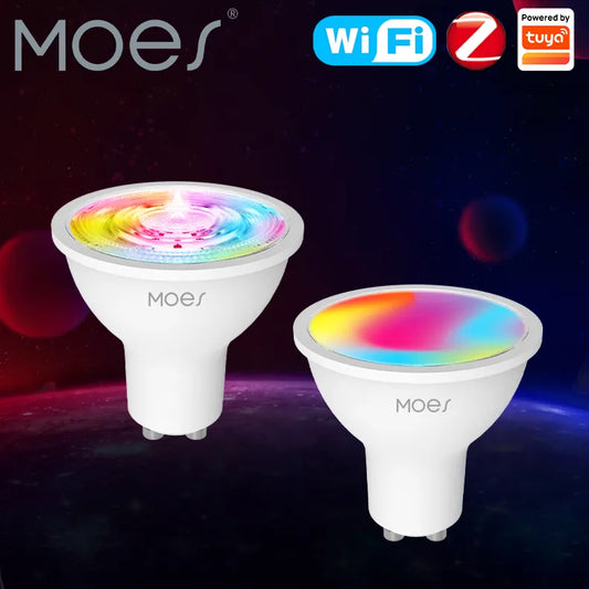 Ampoules LED intelligentes GU10 WIFI RGB C+W Lampes blanches à intensité variable Smart Life Contrôle par application Ampoules vocales Alexa/Google Home