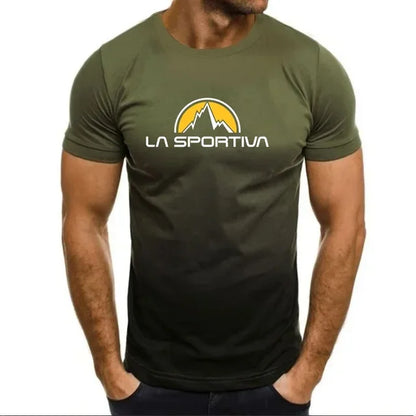 Camiseta deportiva de verano La Sportiva con estampado de letras para hombre, transpirable y cómoda, de cuello redondo, informal, de manga corta para correr