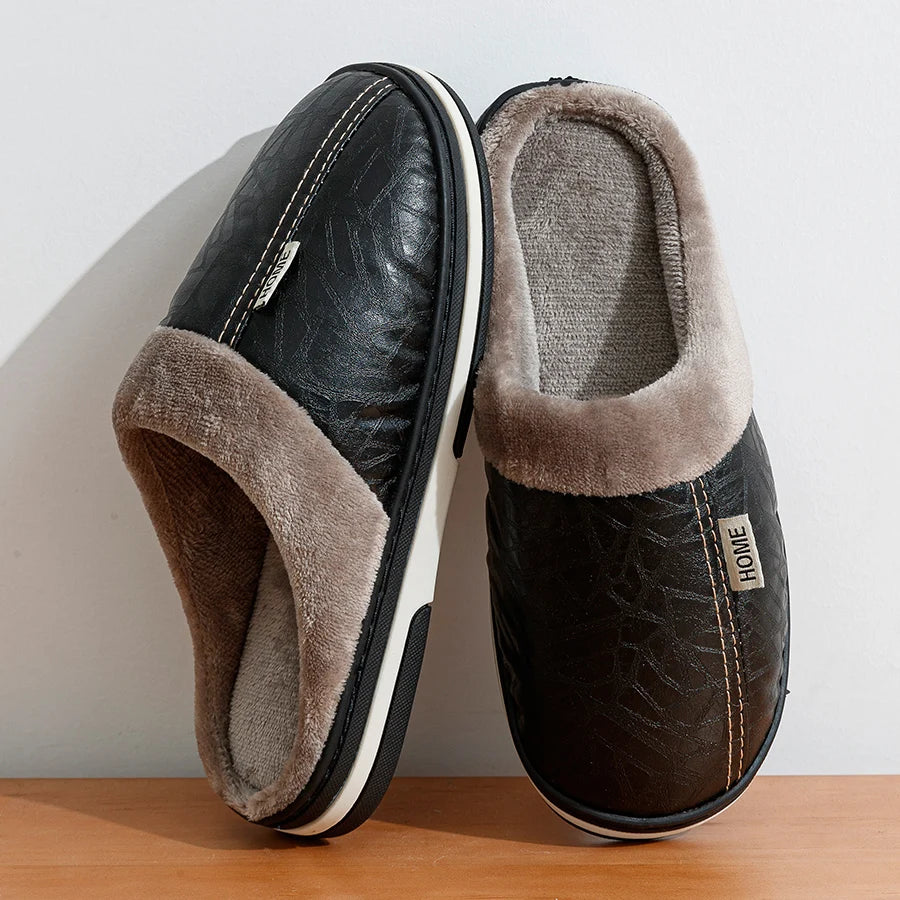Zapatillas de invierno para hombre, zapatos de casa de interior