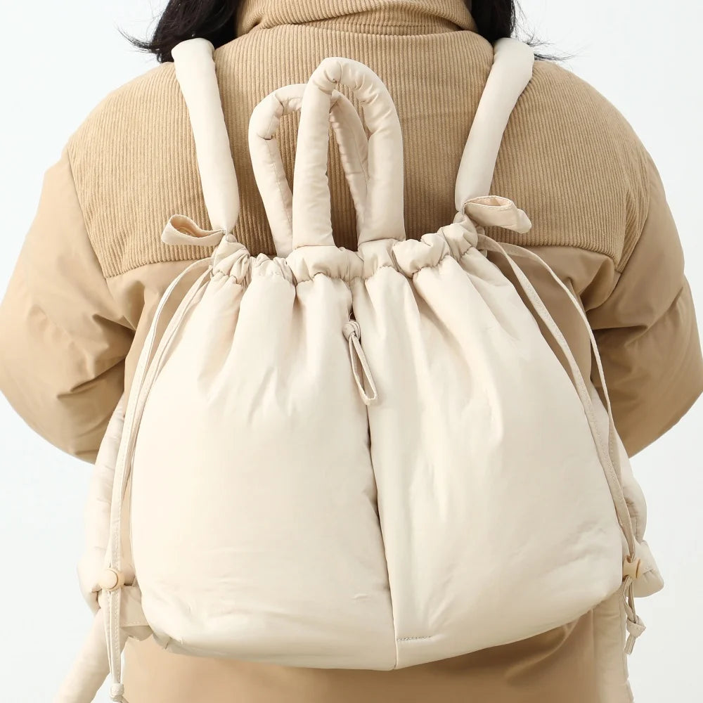 Mochila acolchada para mujer, bolso de mano con asa superior, bolso de hombro