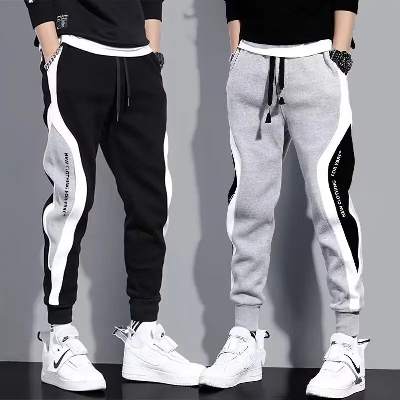 Pantalones negros para hombre, pantalones cómodos de moda, pantalones de chándal informales para hombre