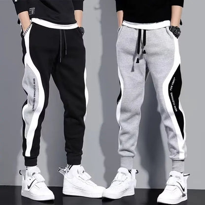 Pantalones negros para hombre, pantalones cómodos de moda, pantalones de chándal informales para hombre