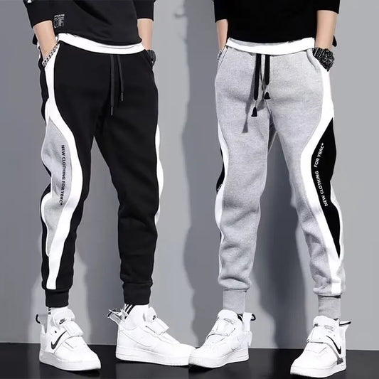 Pantalones negros para hombre, pantalones cómodos de moda, pantalones de chándal informales para hombre