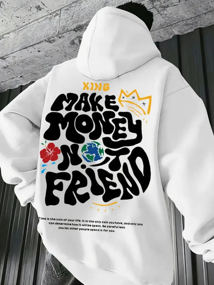 nueva sudadera con capucha suave y cómoda con estampado de otoño para hombre, ropa de estilo callejero al aire libre