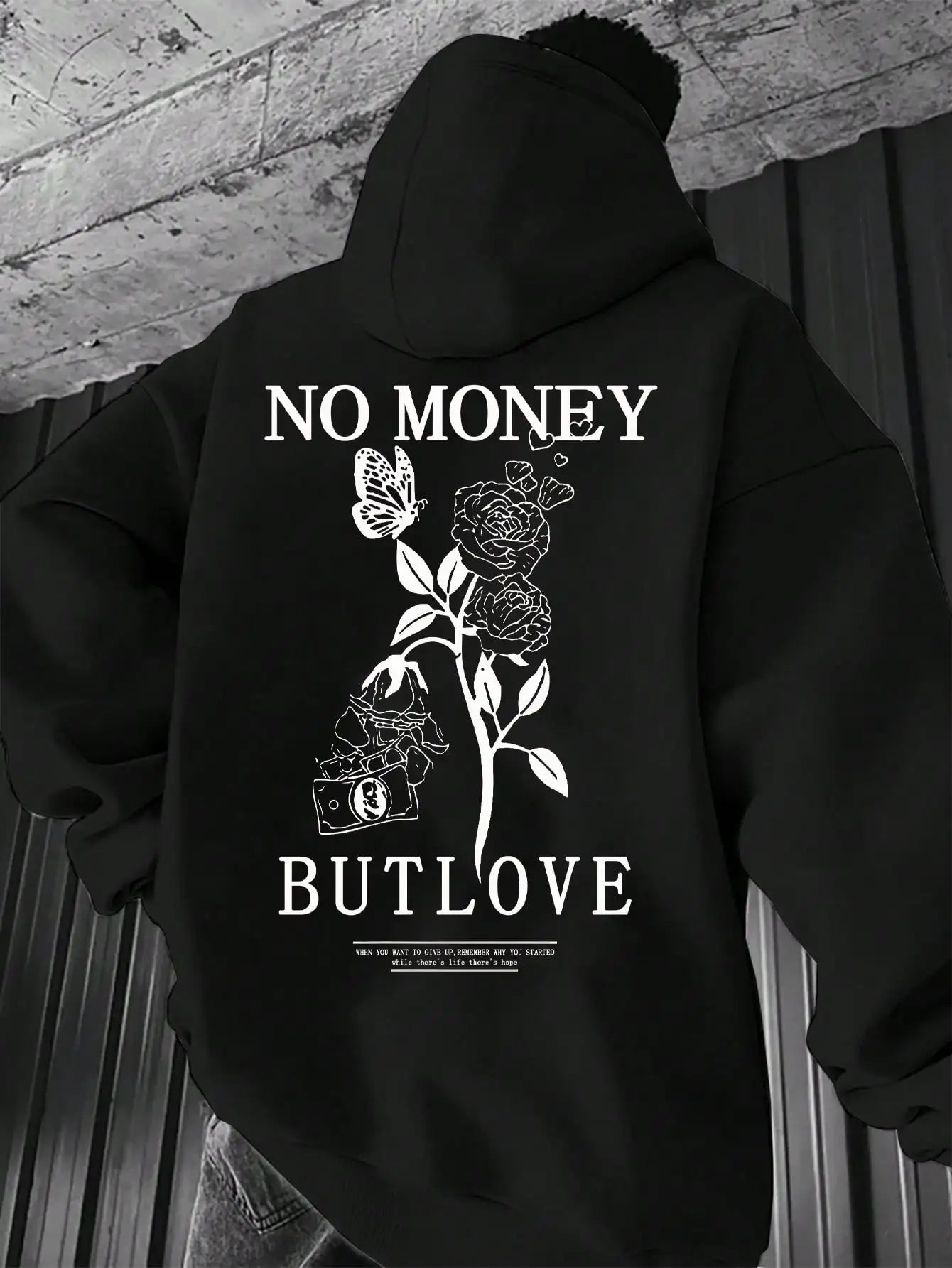 Chaqueta con capucha estilo pareja de primavera y otoño a la moda nueva sudadera holgada de lana con capucha con estampado de letras florales para hombre