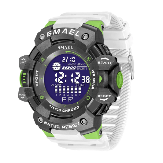 Reloj deportivo digital de lujo para hombre, estilo militar, resistente al agua, con esfera grande y retroiluminación LED