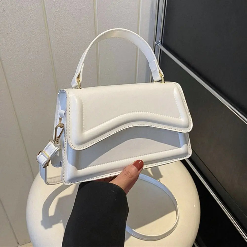 Women Girls PU Leather Shoulder Bag Fashion Messenger Bag Solid Color Elegant Crossbody Bag