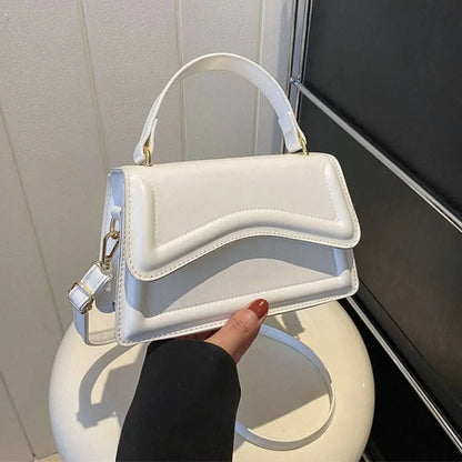 Women Girls PU Leather Shoulder Bag Fashion Messenger Bag Solid Color Elegant Crossbody Bag