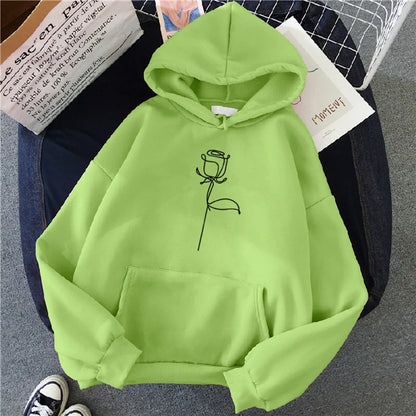 Sudaderas con capucha ropa deportiva mujer Sudadera con capucha pulóver sudadera elegante estampado de flores con mangas largas gruesas Tops sueltos