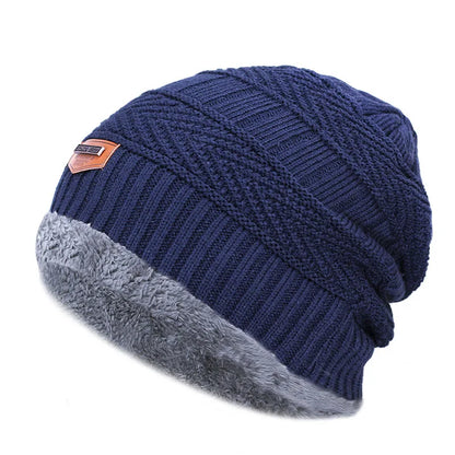 Gorro de invierno para hombre, gorro de punto para hombre