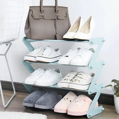 zapatero en forma de X para ahorrar espacio, multicapa, simple, para el hogar, zapatero combinado multifuncional, gabinete de almacenamiento