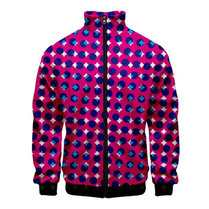 Chaqueta unisex con estampado de puntos coloridos para hombre y mujer, abrigo de manga larga con patrón de moda Pop, Tops de calle de gran tamaño, chaquetas con cremallera, primavera y otoño
