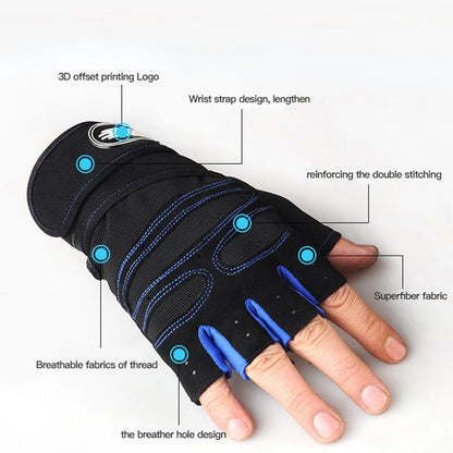 Gants d'haltères pour hommes et femmes, haltérophilie, crossfit, musculation, entraînement sportif, gants d'entraînement en salle de sport, protège-poignet antidérapant