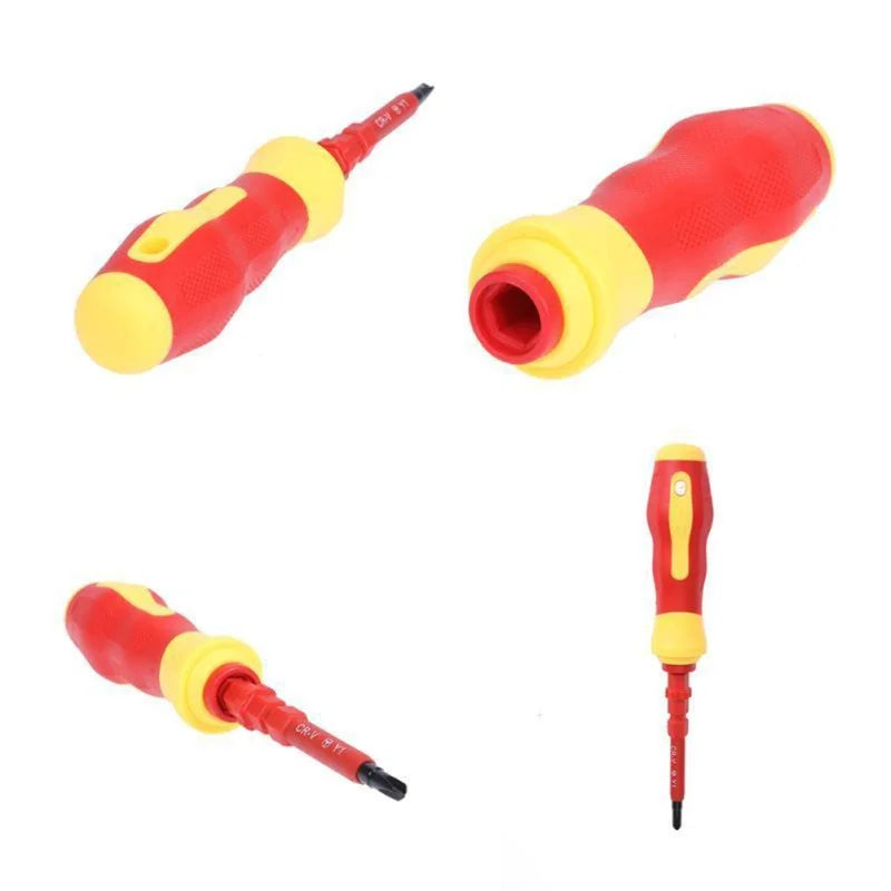 Juego de destornilladores aislados intercambiables y brocas ranuradas magnéticas, herramientas de reparación de electricista, 15 piezas, 380V/13 piezas, 1000V,