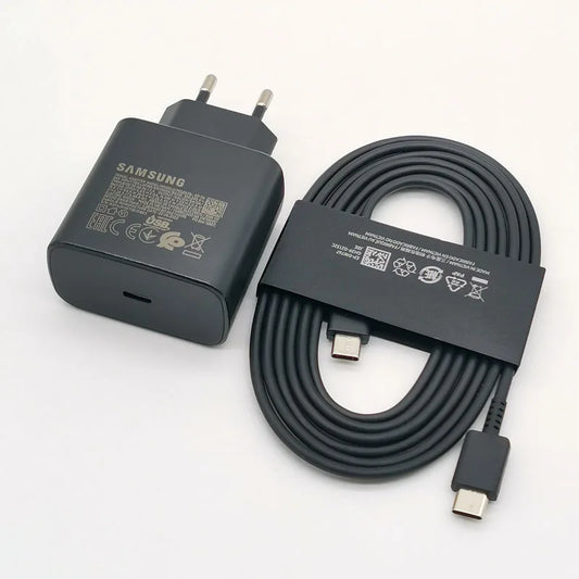 Cargador Samsung de 45 W, adaptador de carga superrápida de 1,8 M, tipo C, para Galaxy S24, S23, S22, S21, S20, Note 20, Ultra 10, Z Flip Fold 6, 5, 4, 3 y 2