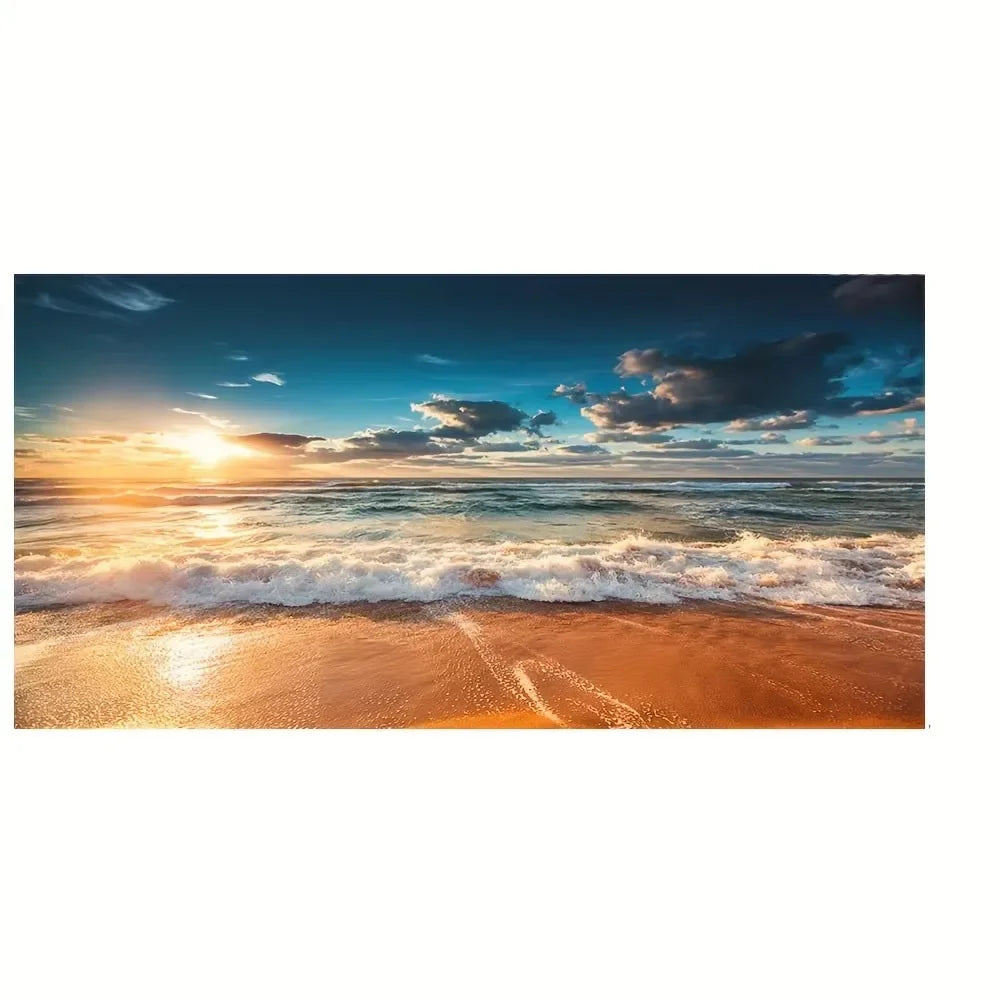 Pósteres artísticos de pared de puesta de sol de playa, pintura en lienzo de paisaje grande, impresión, imagen de decoración de pared nórdica para decoración del hogar sin marco