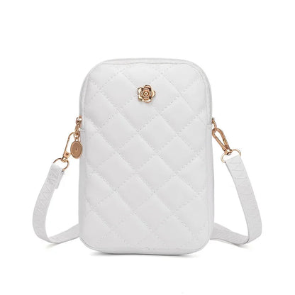 Bolso de hombro con bordado  para mujer, sencillo y portátil, para teléfono, monedero de moda para niñas, bolso de mensajero de color liso de diseñador para mujer