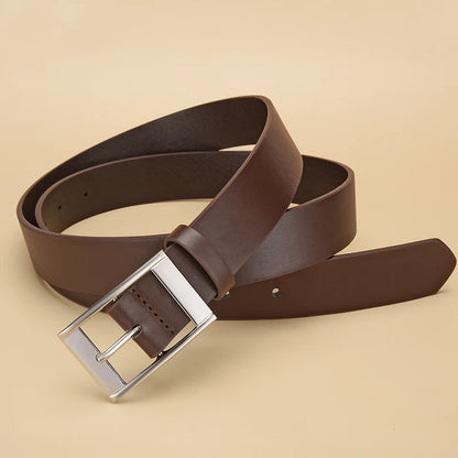 Cinturón de lujo para hombre, cinturón de cuero PU, hebilla de Metal