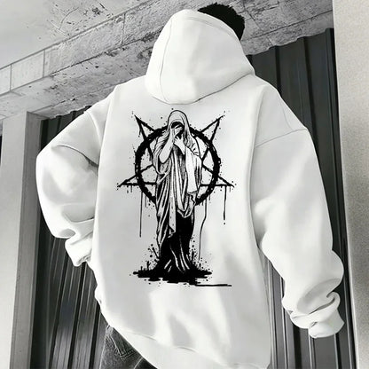 sudaderas con capucha de moda para hombre, ropa deportiva informal con estampado Demoníaco de Satán, ropa de calle urbana para otoño e invierno, ropa para hombre