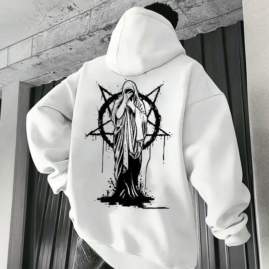 sudaderas con capucha de moda para hombre, ropa deportiva informal con estampado Demoníaco de Satán, ropa de calle urbana para otoño e invierno, ropa para hombre