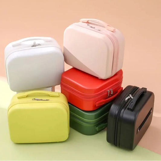 Petite valise pour bagage féminin, jolie trousse à maquillage 14 pouces, petite et légère, mini sac de rangement, trousse de voyage sans serrure à combinaison