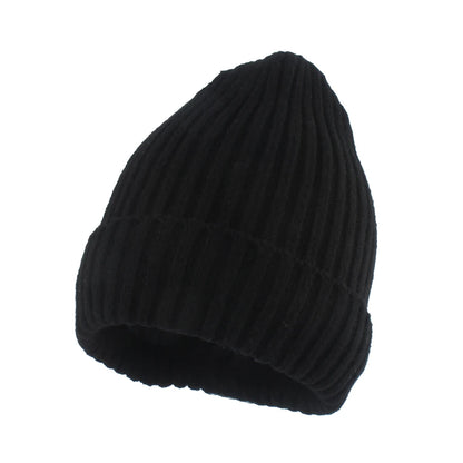 Gorro con puños de invierno para mujer, gorros elásticos de punto suaves y cálidos Unisex, gorro de esquí para exteriores, ropa de calle de moda