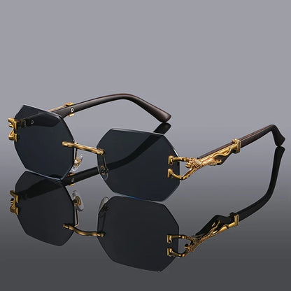Gafas deportivas con estampado geométrico de leopardo para mujer, montura compuesta ligera y duradera, gafas de moda urbana