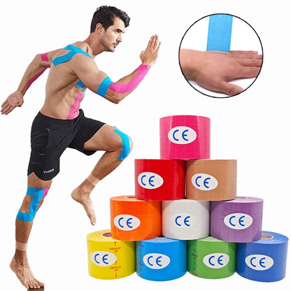 Cinta de kinesiología para aliviar el dolor de rodilla y recuperación muscular: vendaje deportivo elástico para soporte atlético y fitness