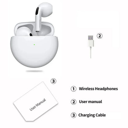 Auriculares inalámbricos Air Pro 6 TWS originales con Bluetooth 5.3, miniauriculares con micrófono y estuche de carga para Xiaomi y iPhone.