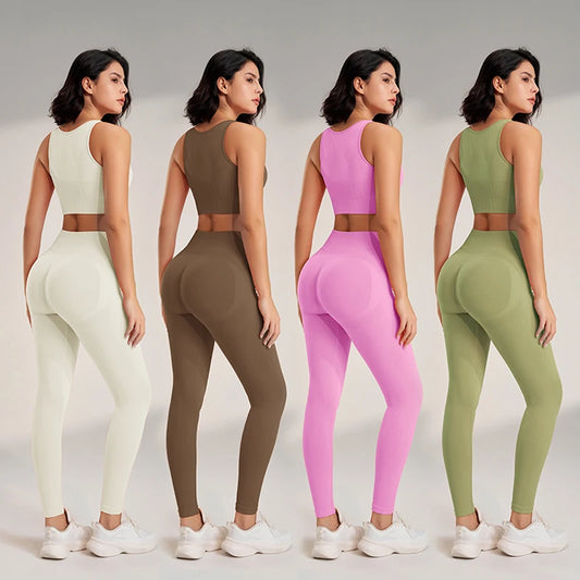Seamless Fitness Workout Clothes Set, Fitness Training Underwear