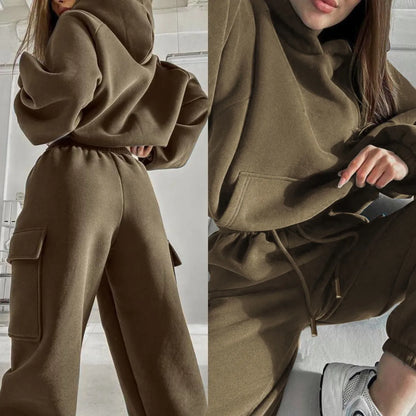 Ensemble sweat à capuche et pantalon pour femme, ensemble 2 pièces, vêtements pour femmes