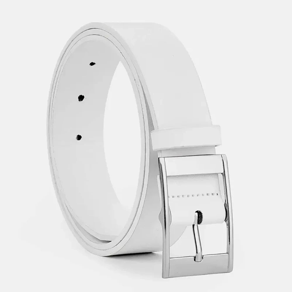 cinturón de lujo para hombre, cinturón de cuero PU, hebilla de Metal