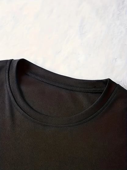 Conjunto de dos piezas de camiseta y pantalones cortos de manga corta con cuello redondo y estampado de letras  para mujer, estilo informal, holgado y de verano