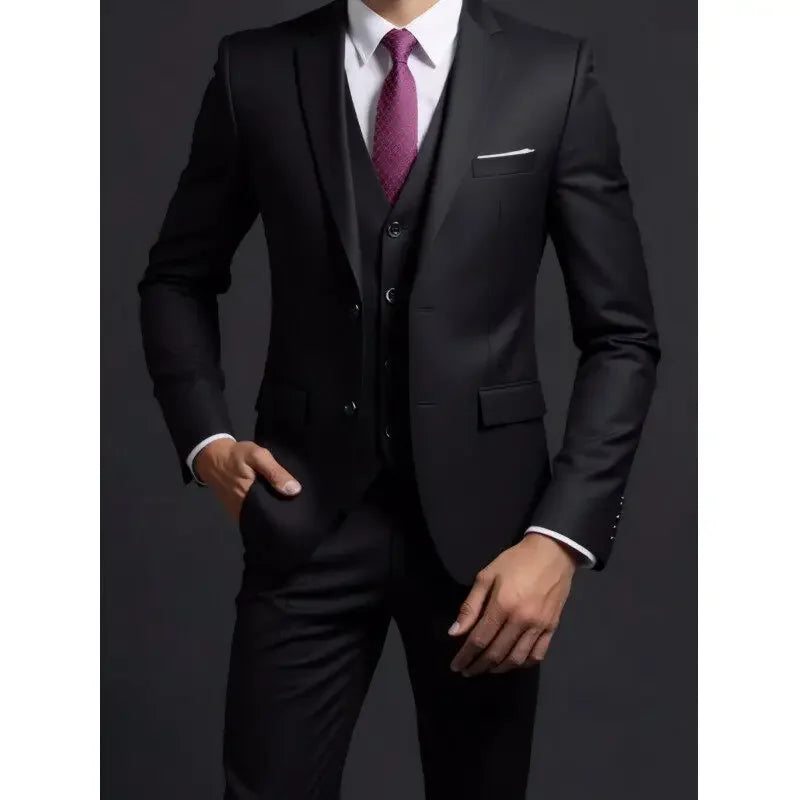 traje de boda informal de estilo británico de negocios de caballero a la moda para presentador de banquete de color sólido