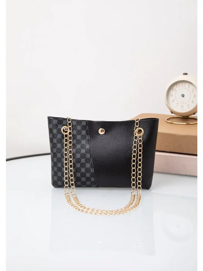 Nueva moda, bolso de cubo con cadena y estampado de lunares, bolso bandolera de un solo hombro