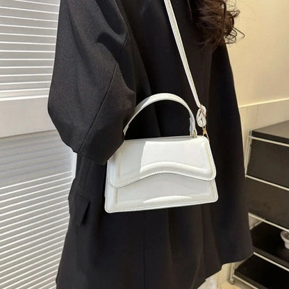 Women Girls PU Leather Shoulder Bag Fashion Messenger Bag Solid Color Elegant Crossbody Bag