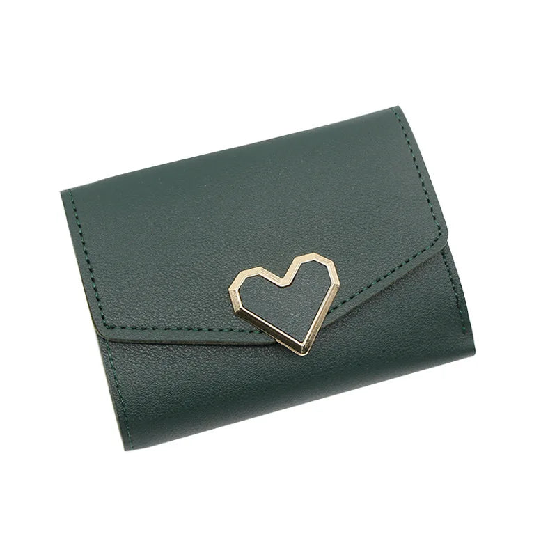 cartera larga con hebilla en forma de V para mujer, cartera triple para mujer