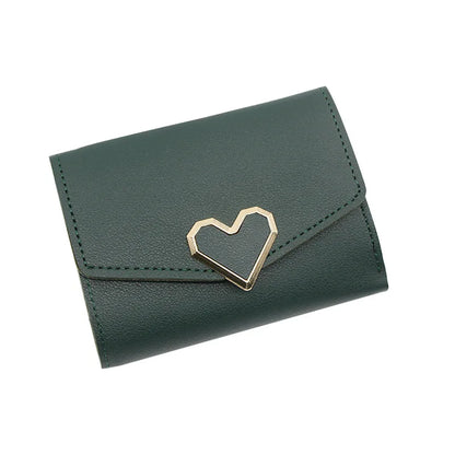 cartera larga con hebilla en forma de V para mujer, cartera triple para mujer