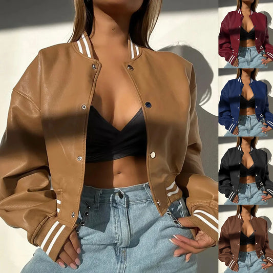 chaquetas depara mujer, Invierno abrigos de manga larga, motocicleta , PU prendas de vestir exteriores de cuero